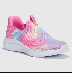 Skechers Kids Girls Shoes Skechers Pink And Rainbow Slip-On Sneakers